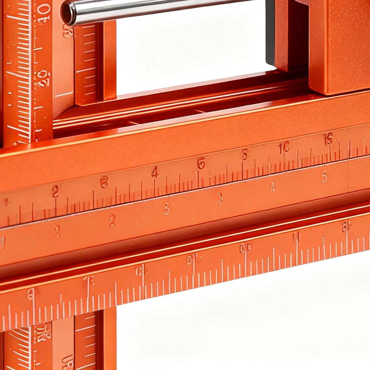 Woodworking Ruler - 4-Sided Magnetic Precision Tool | Metal Measuring Gauge for Carpenters, Construction, Miter Cutting, Tile Laying, Flooring Installation, and Accurate DIY Projects, Durable Compact