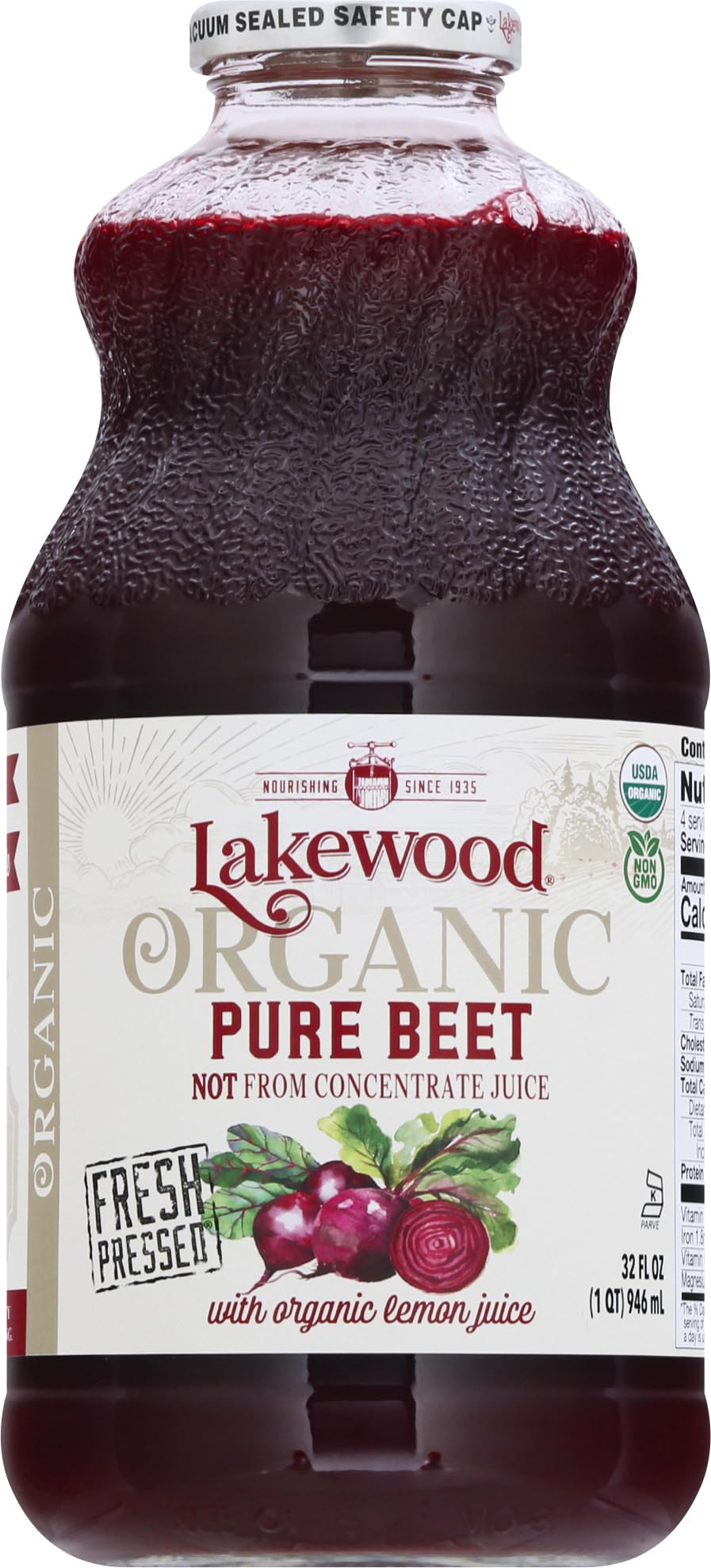 Lakewood Organic Beet Juice, 32 Fl Oz (Pack of 1) Package May VaryUSDA Organic