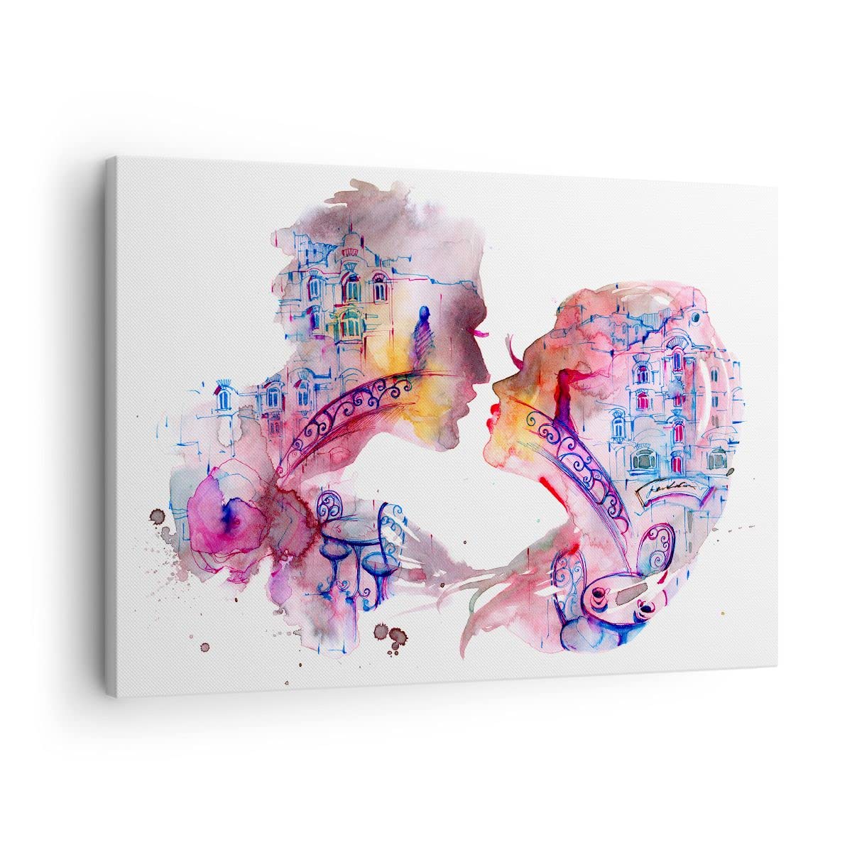ARTTOR Lienzos decorativos Pareja amor mujer urbano Cuadro Sobre Lienzo Moderno 70x50cm Cuadros Decoracion Salon Dormitorio Cocina Cuadros Pared Imágenes Wall Art Prints Decor Canvas AA70x50-3132
