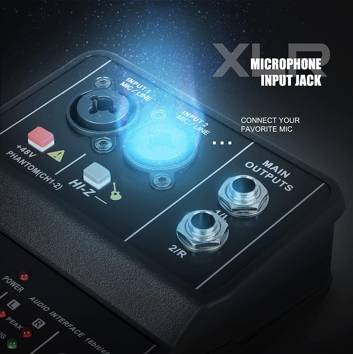 DEVICE OF URBAN INFOTECH Professional Audio Mixer- 2 Channels Audio Mixer USB Audio Interface, 48V Phantom Power, 3.5mm Headphone Input Mixer for Recording Live Streaming, Music Production, Karaoke - Image 3 thumbnail