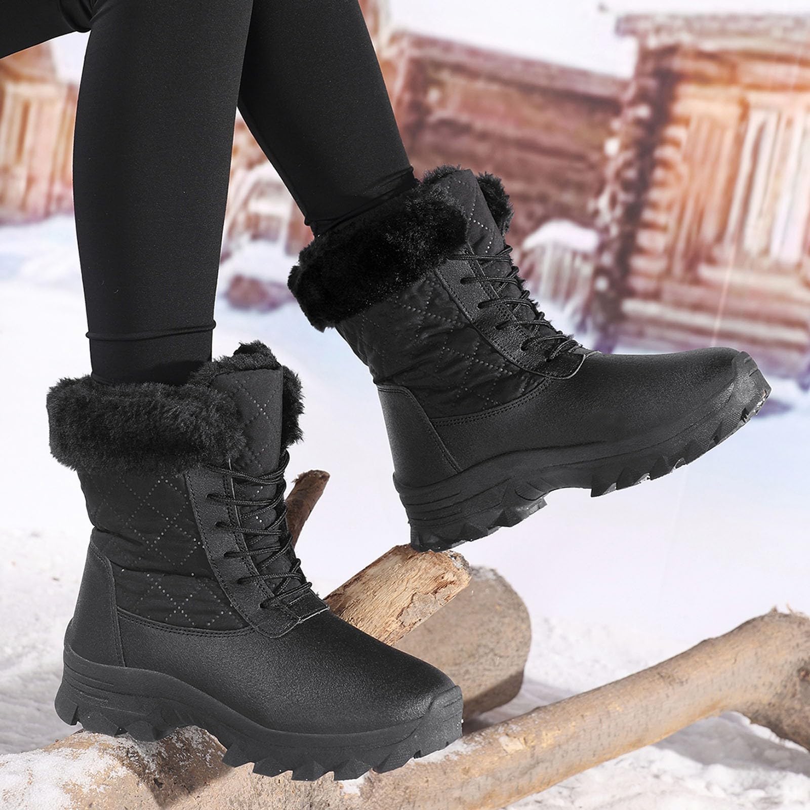 2026 Stivali da Neve Donna Scarpe Sci Invernali, Caldi, Isolati, Foderati, Antiscivolo, Termiche Comode per Il Freddo Scarponi Uomo Impermeabili Stivaletti con Pelliccia