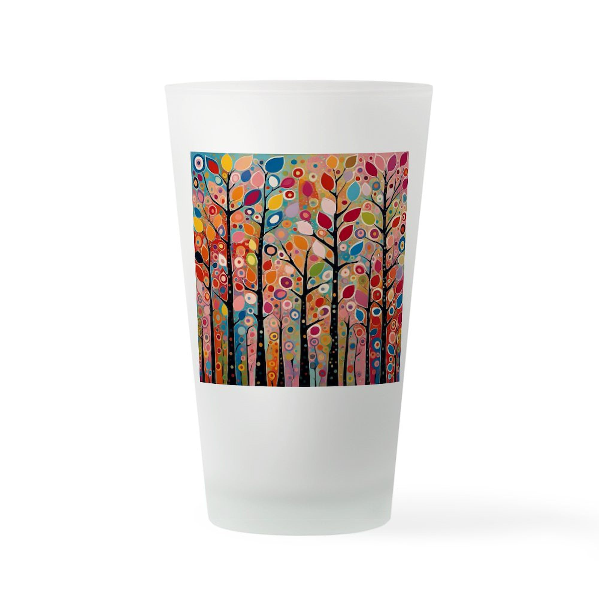 CafePress Happy Autumn Trees Pint Glass, 16 oz. Drinking Glass