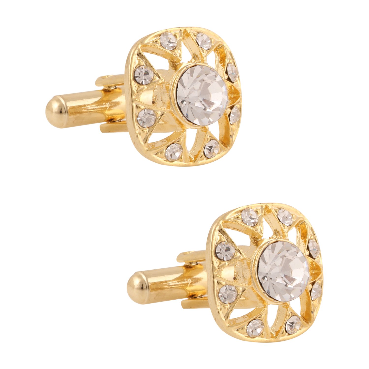 TRIPIN Cufflinks For Men Silver With Diamond Crystals French Cuff Shirts Links Suit Blazer Party In A Gift Box Tshosil57 (Golden) (B09Q1JD765) Amazon Price History, Amazon Price Tracker