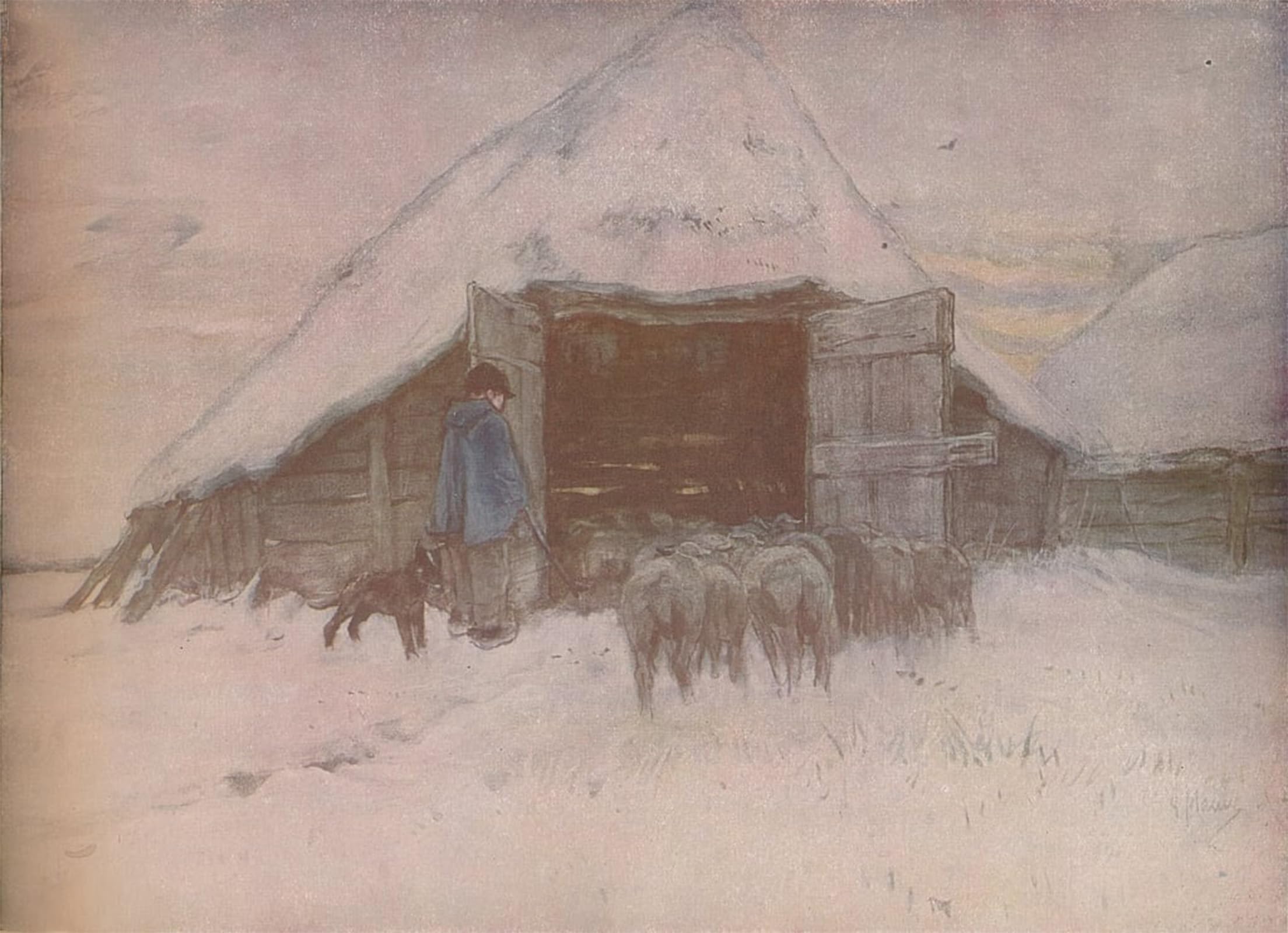 Murales decor invierno Anton Mauve para transformar paredes vacías 5