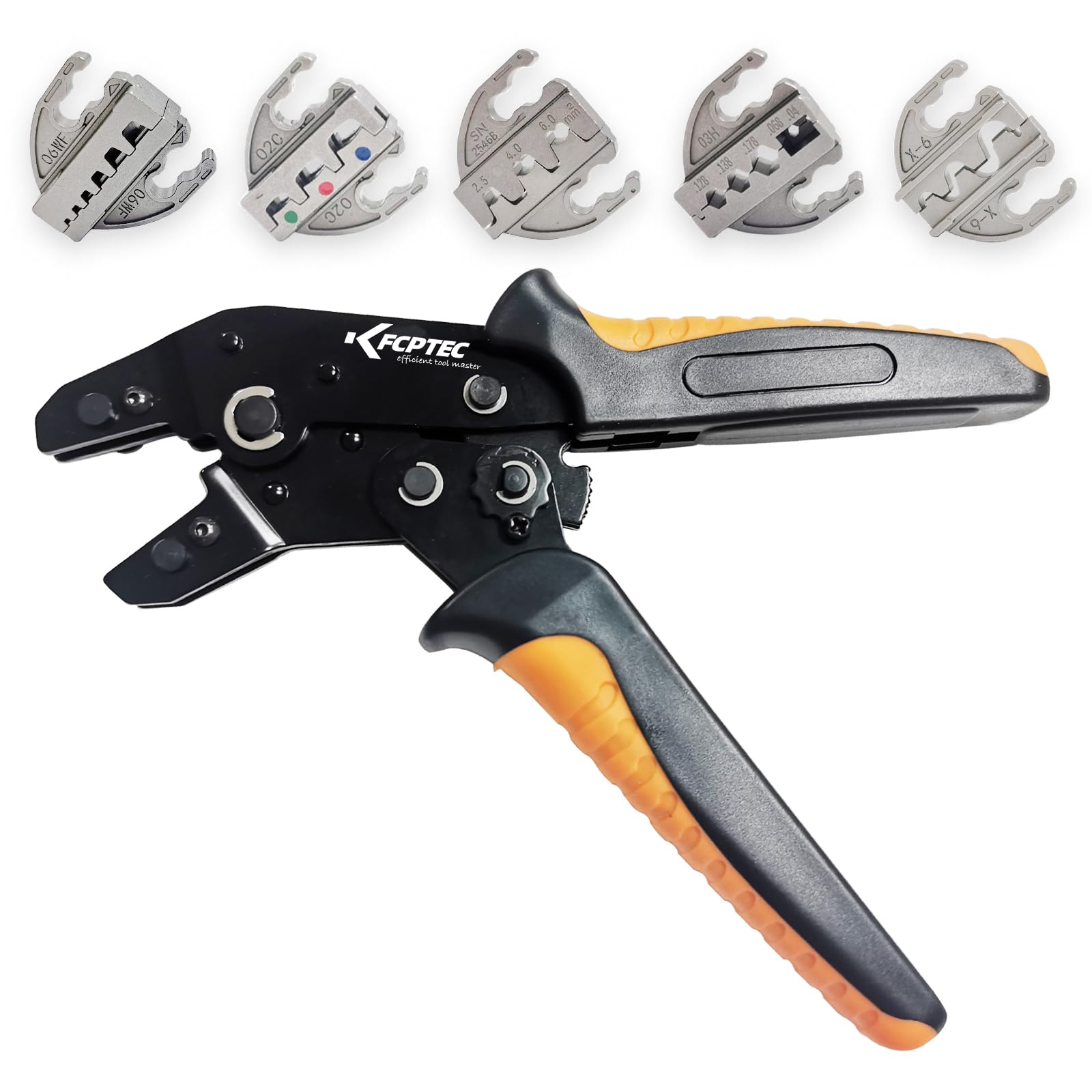 KF CPTEC Krimptang Set 9PCS - Ratcheting Wire Crimper Kit - Quick Exchange Kaak voor Krimpkous,Open Barrel,Geïsoleerde en Niet-Geïsoleerde Metalen eindhulzen Connectors,Wire Terminal Crimper KFN-30J