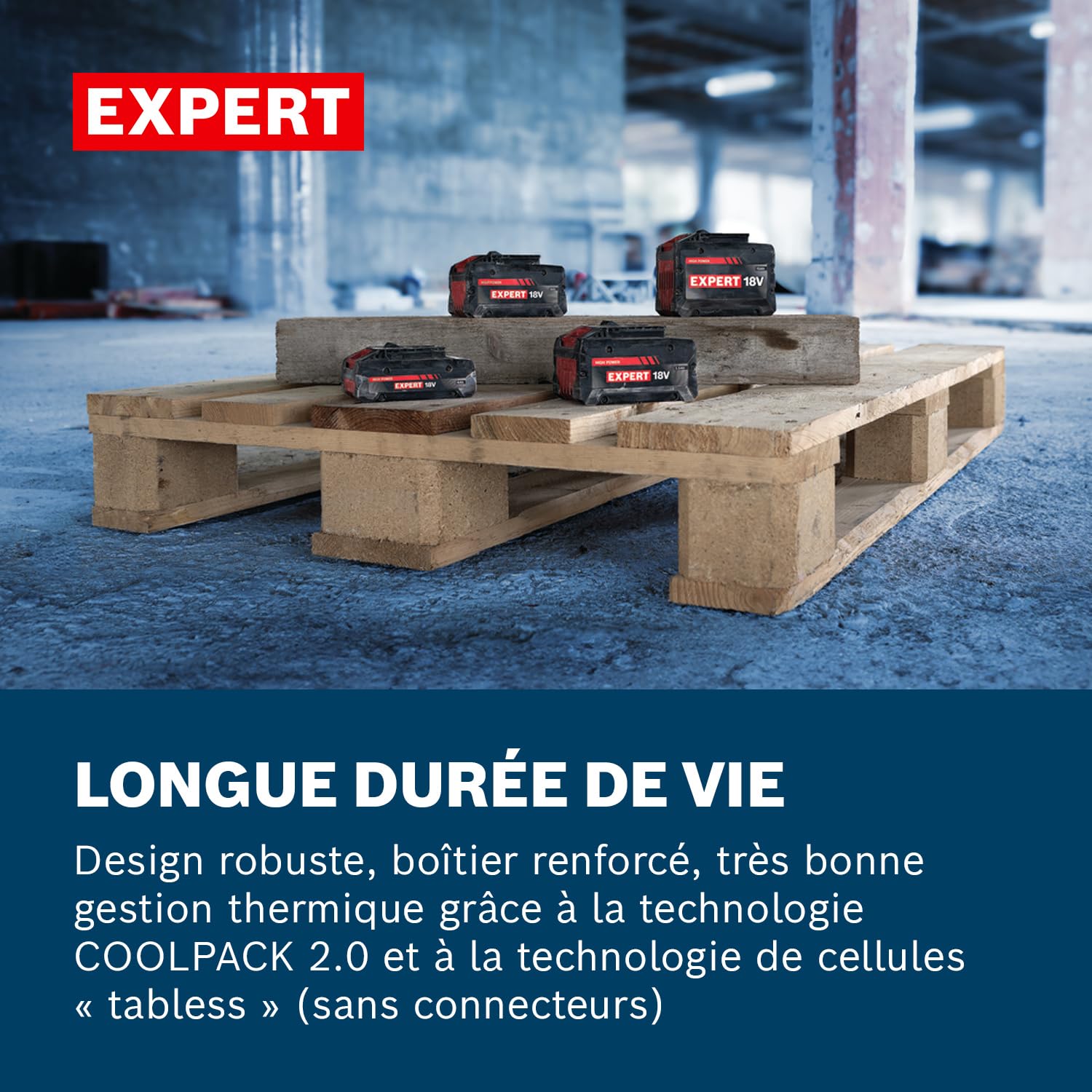Bosch Expert 18V System Batterie Haute Puissance EXBA18V-40 (Jusqu’à 2 000W de Puissance Max.)
