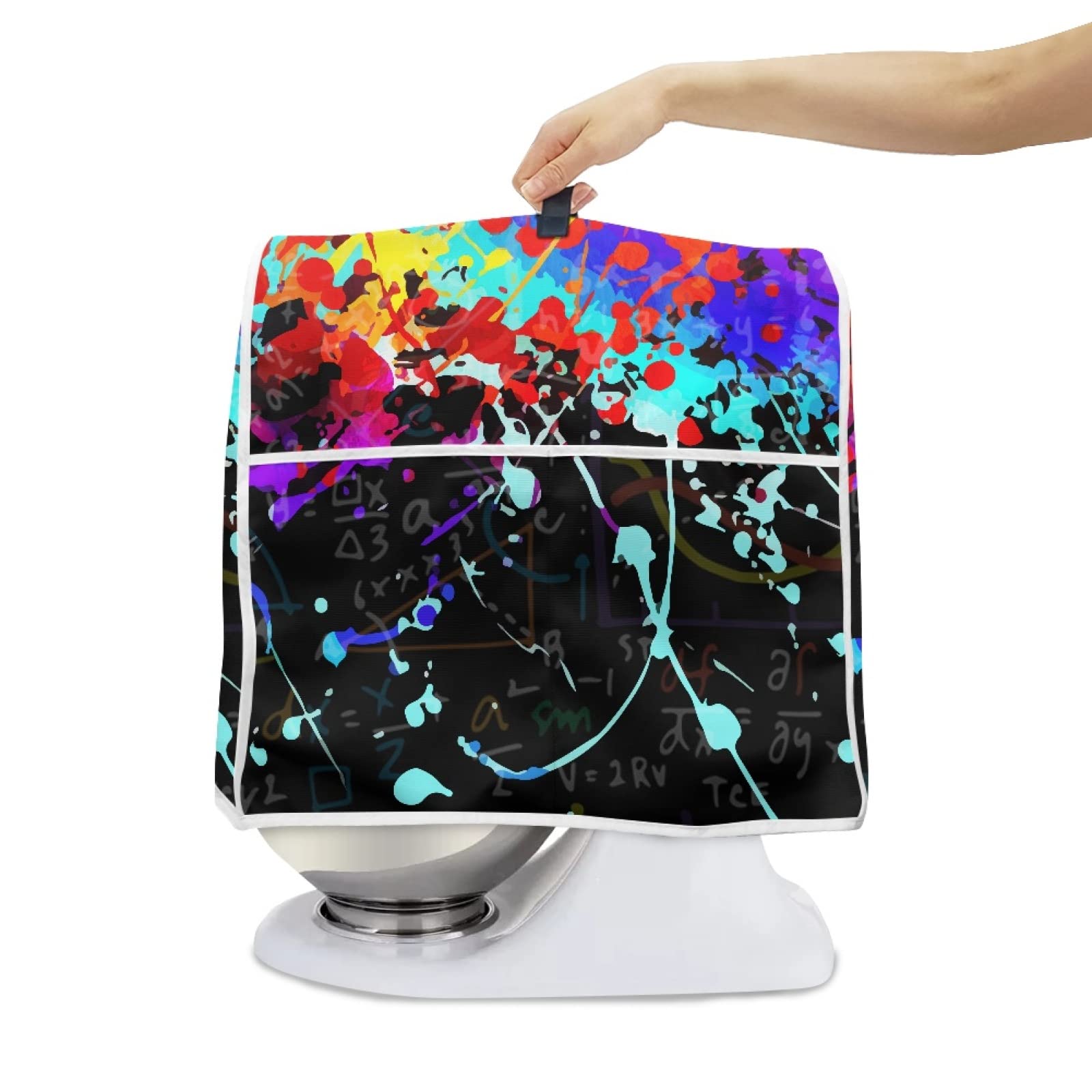 Veniyate Colorful Art Print Stand Mixer Cover Compatible with Kitchen Aid Mixer, Fits All Tilt Head & Bowl Lift Models with 3 Pockets for Accessories