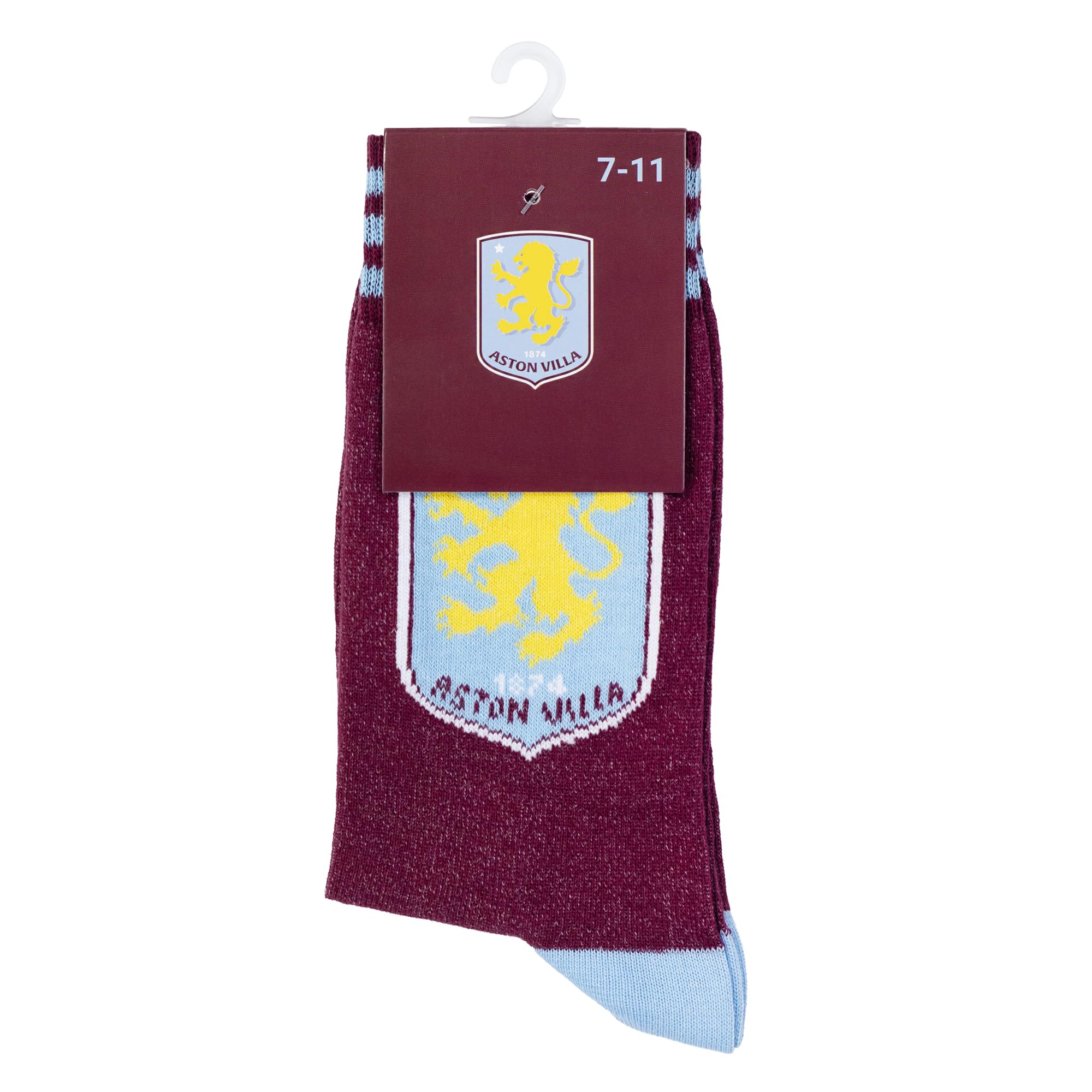 Team  Aston Villa Officially Licensed Crest White Socks Size 7-11 - Aston Villa Fc - UK 7-11