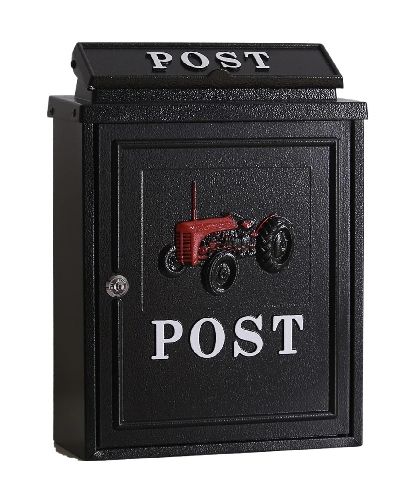 Post Box Villa Letter Box Rain-Proof Old-Fashioned Mailbox Outdoor Creative(Tractor red)