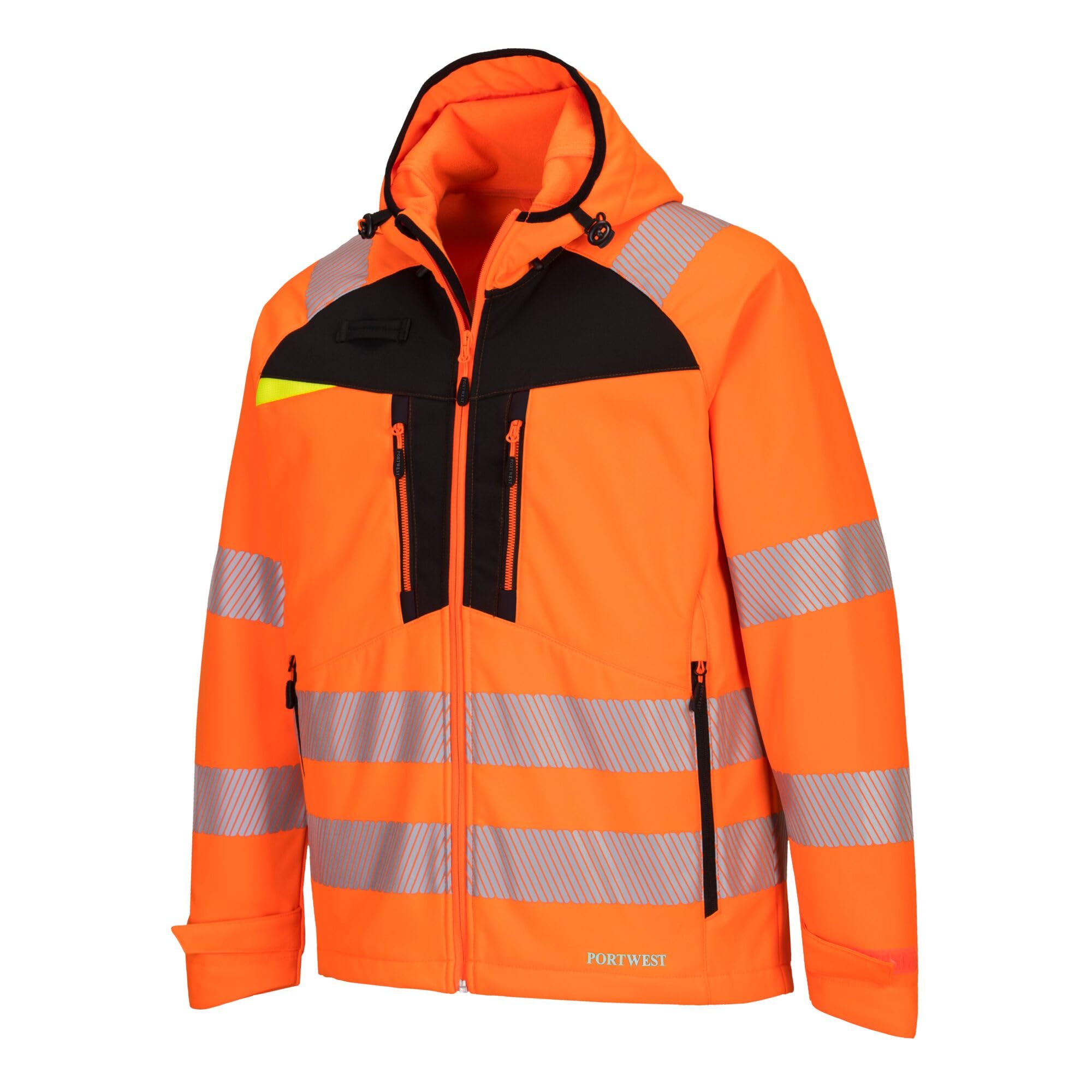 Portwest Odzież robocza męska DX4 Hi-Vis Softshell kurtka, Pomarańczowy/czarny, L