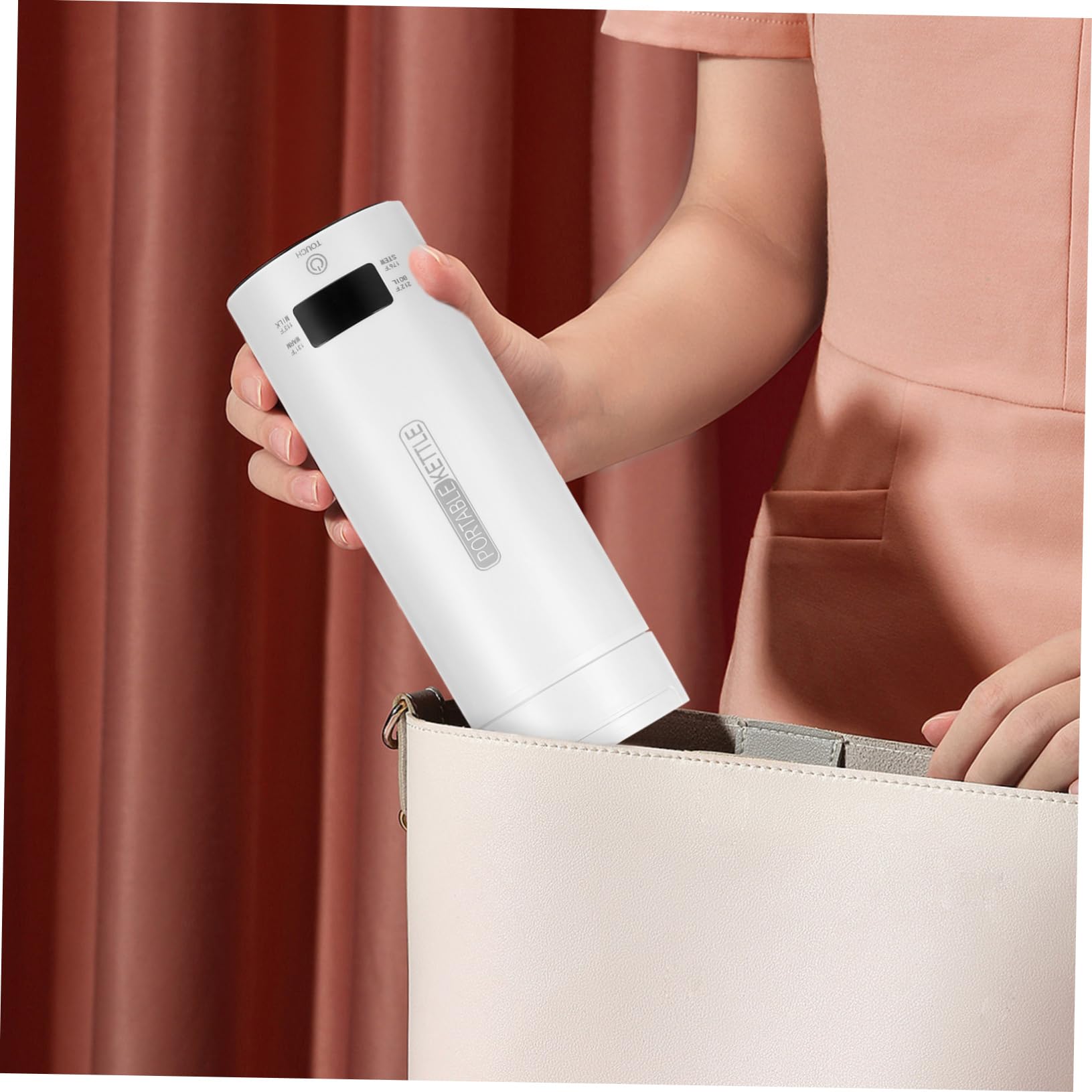 Reise mit 304 Edelstahl Wasserkocher Temperaturanzeige 500ml