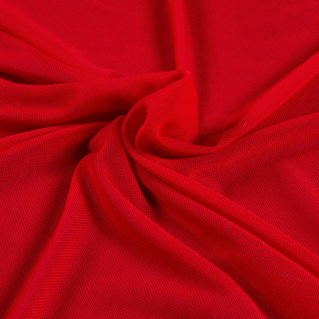Power Stretch Mesh Fabric Red, Fabric by the Yard