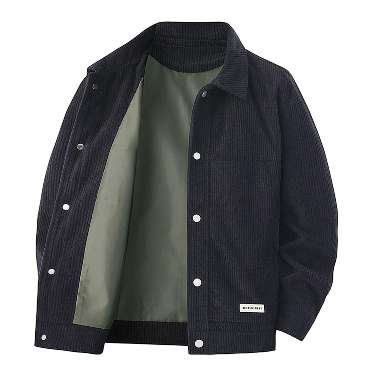 Generisch Jacken FüR Damen Cord-Arbeitsjacke mit einfarbigem Revers Herren