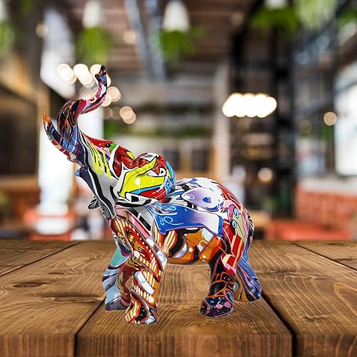 Miniatura 6 de FLJZCZM Escultura de elefante, estatuas de animales, figuras de arte, decoración del hogar para sala de estar, dormitorio, estante de libros,