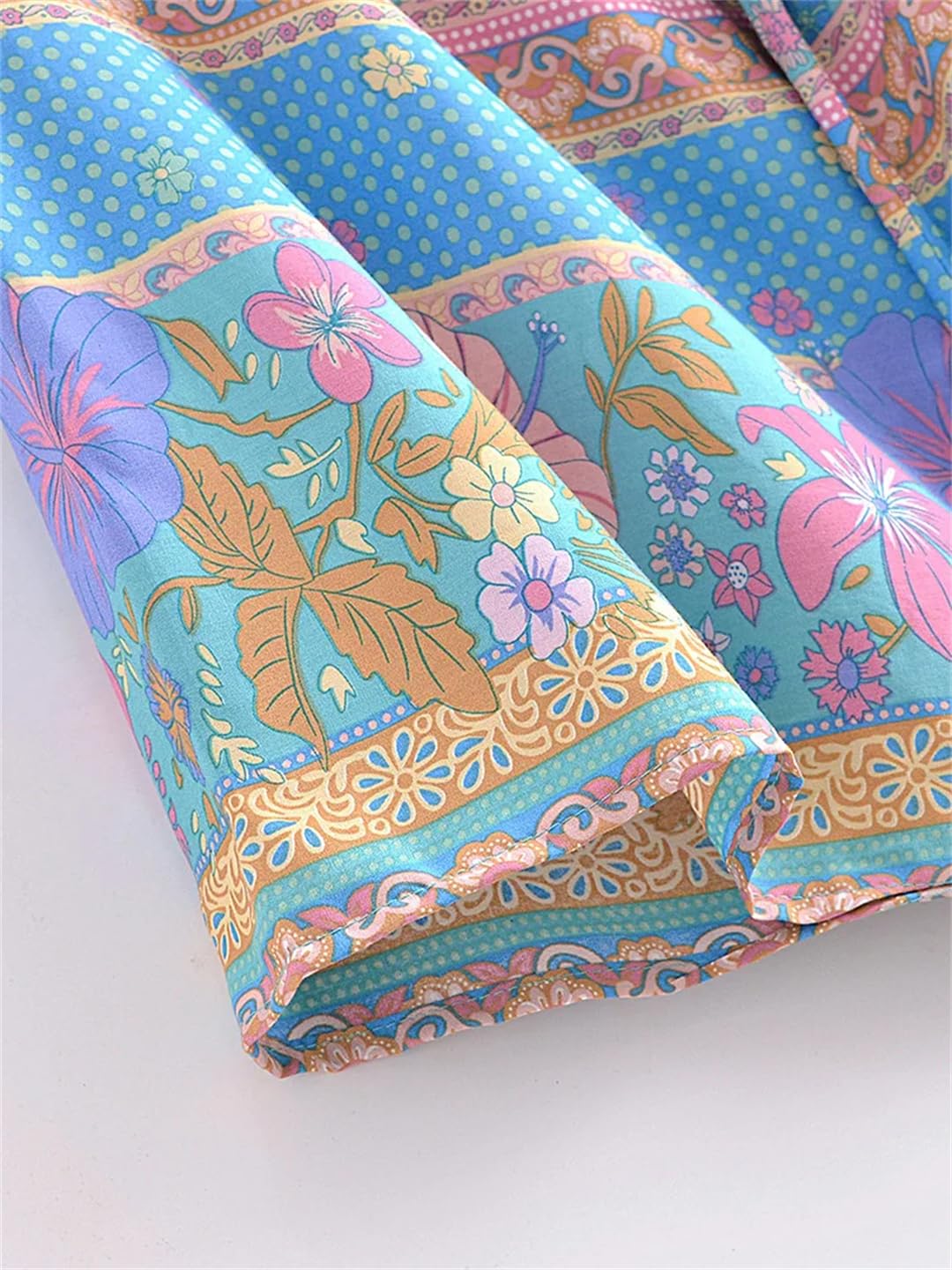 Disimlarl Kimono da donna in stile bohémien, con scollo a V, maniche a pipistrello, con stampa floreale