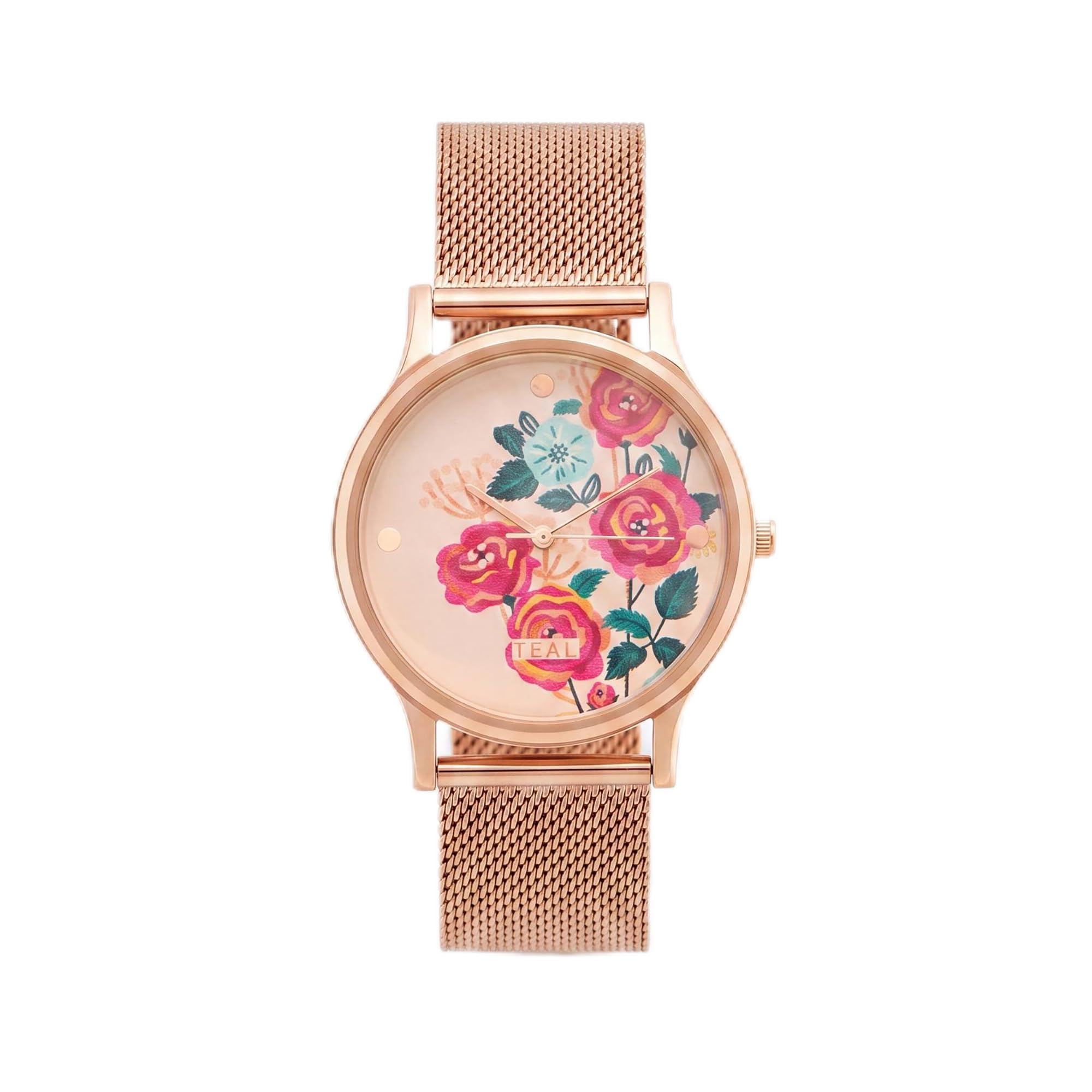 Round Dial Analog Watch for Women|Rose Garden Collection| Stainless Steel Strap|Gifts for Women/Girls/Ladies |Stylish Fashion Watch for Casual/Work-image-33
