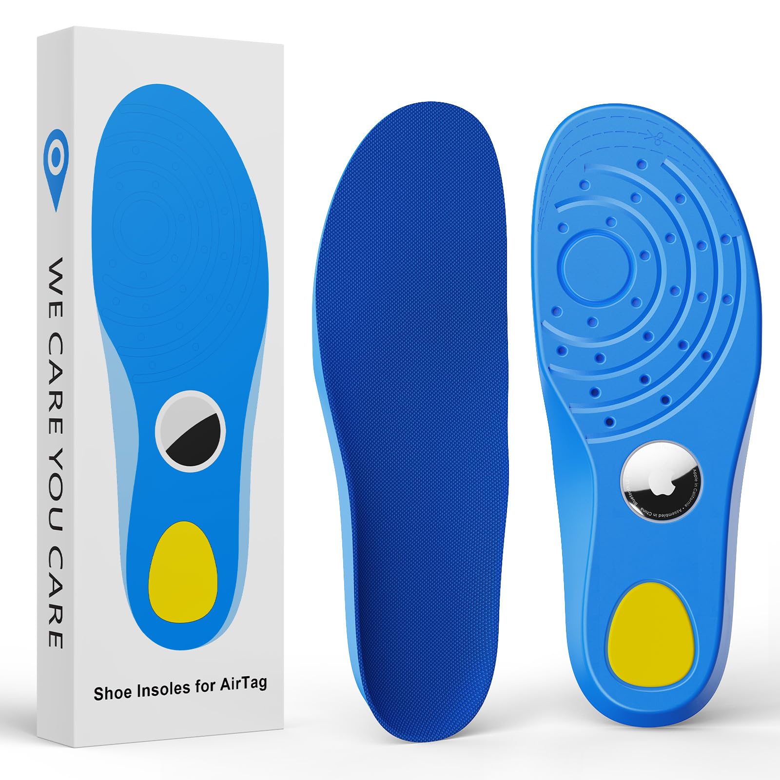 Insoles Compatible with Airtag Hidden Holder for Kids, Tracker Device Case Comfortable Shoe Inserts for Children Adults and Elderly, Cute Inserts for