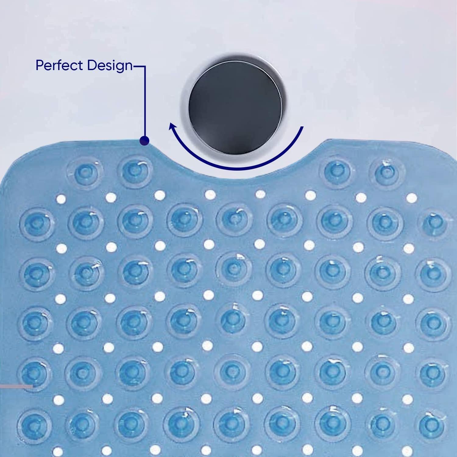 Yorkshire Bedding Shower Bath Mat Non Slip, 100x40cm Extra Long Bathtub Mat with 200 Strong Suction Cups Grip and Drain Holes - Image 4