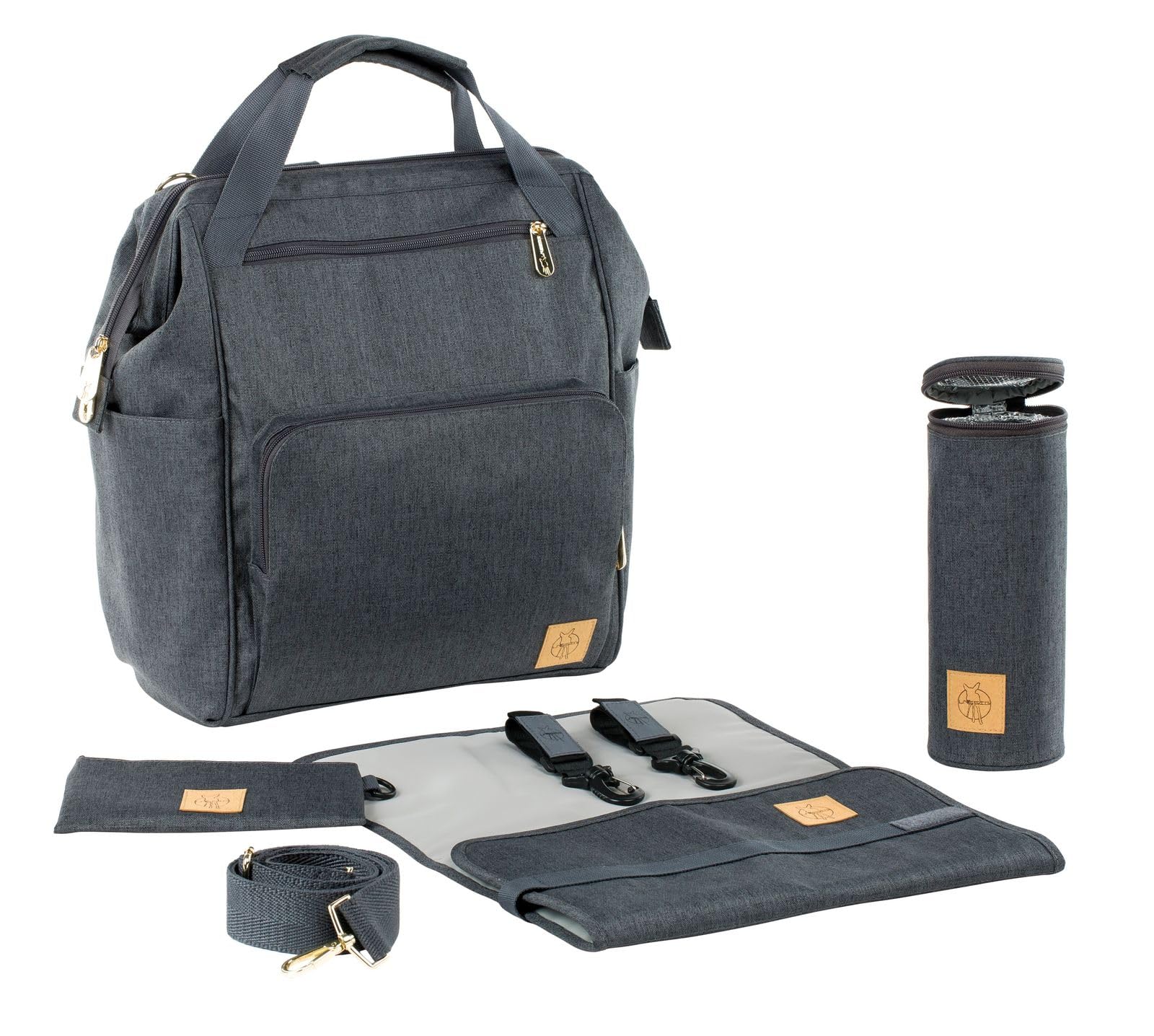 LÄSSIG Mochila cambiador para bebé con accesorios/Goldie Backpack