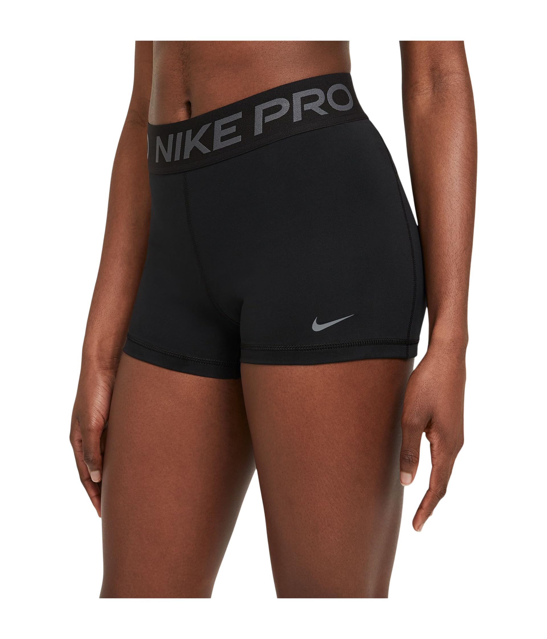 NIKE Women's Pro Shorts, Black/White, S UK