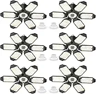 6 Pack 220W Garage Light Ceiling Led Deformable LED Shop Lights for Workshop E26 E27 Screw in Garage