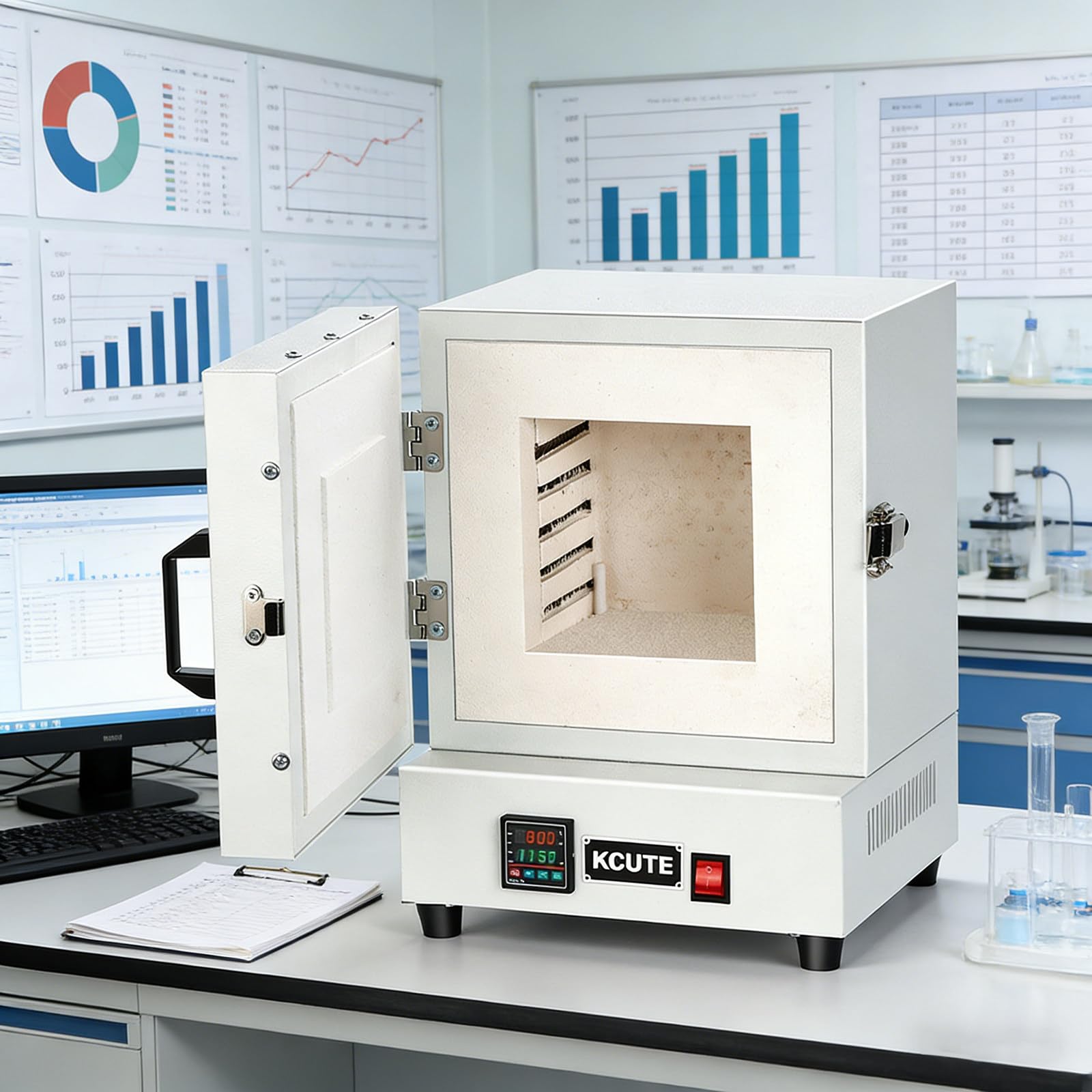 2000W Elektrischer Ausbrennofen/Brennofen, Elektrischer Brennofen 1150℃ Metallschmelzofen, Geschlossener Labor-Muffelofen, Geschlossener Labor-Hochtemperaturofen für Metall-Ton-Verarbeitung