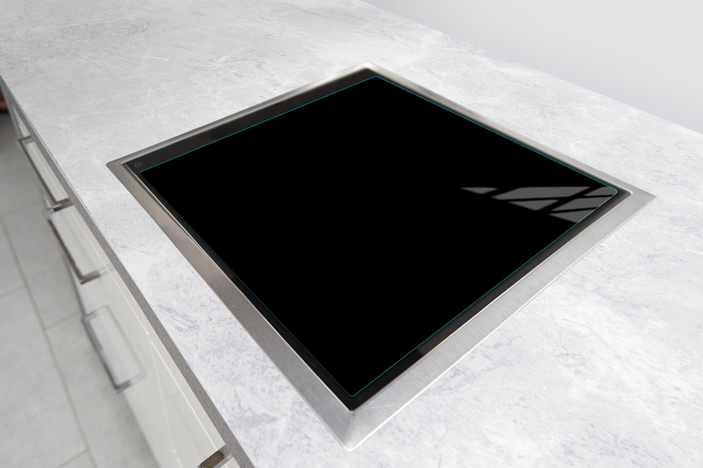 DarHaus Kookplaat Afdekplaat Zwart 60x52 Cm - Glazen Bescherming Voor Keramisch & Inductie - Snijplank & Spatbescherming