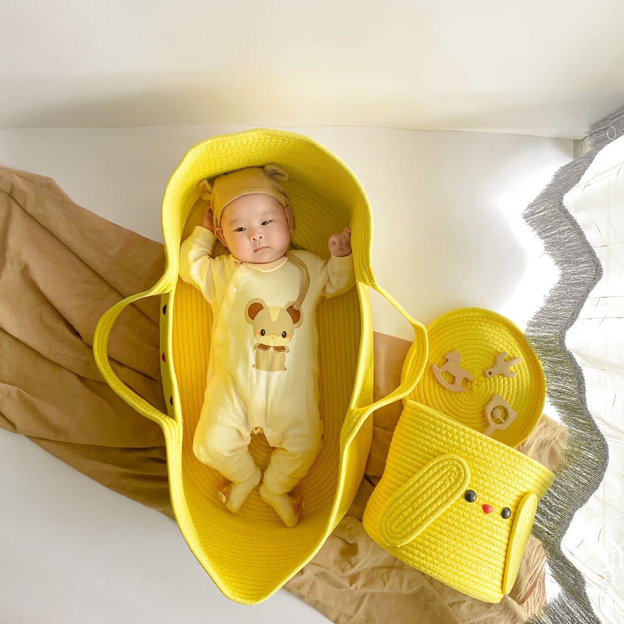 Amazon | 赤ちゃん ベビーベッド バウンサー 新生児 バスケット ベビー 