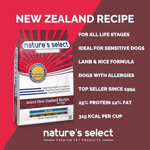 Miniatura 2 de Nature's Select Receta de Nueva Zelanda - Comida seca para perros adultos de cordero (5 libras)