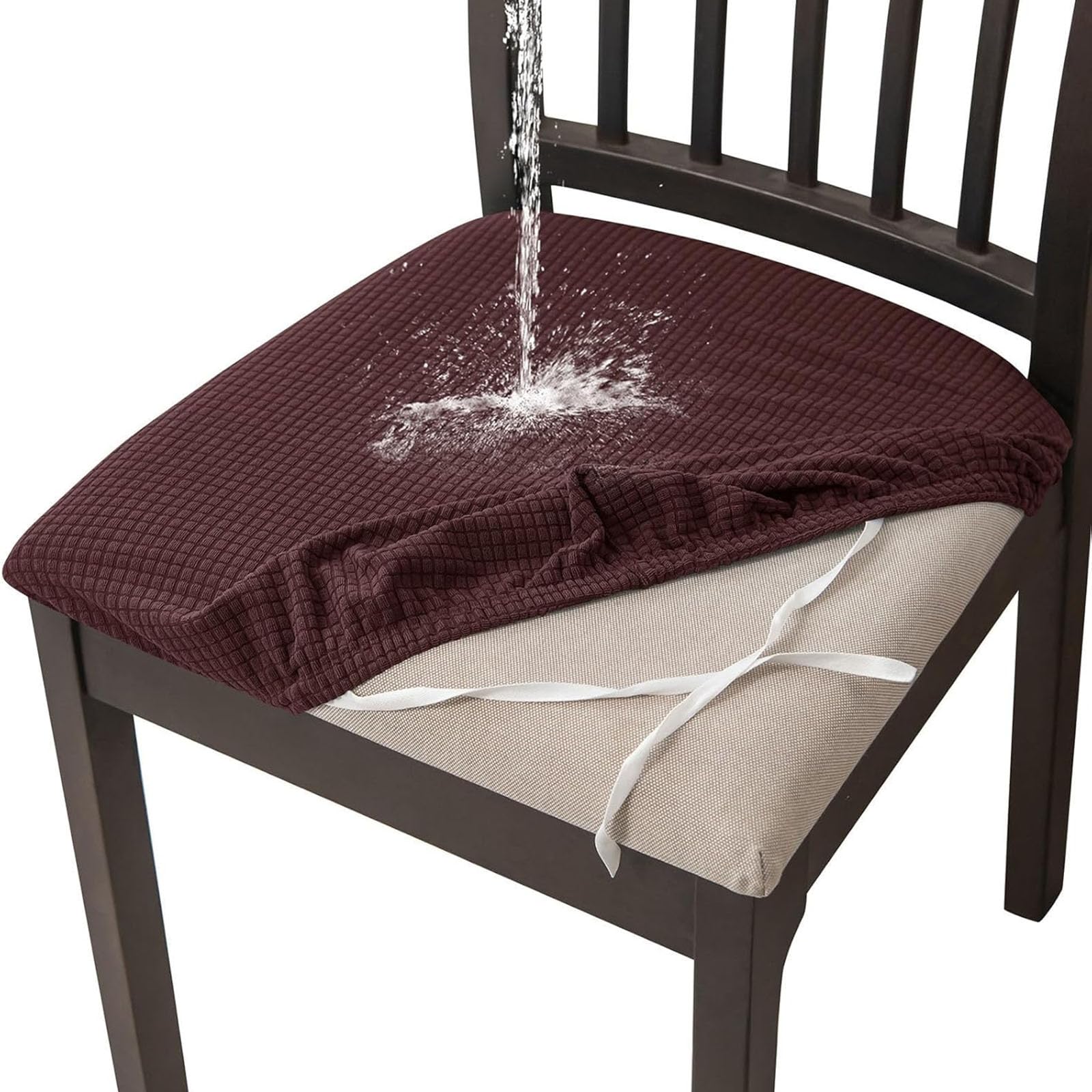 Fundas para sillas de comedor elásticas con base antideslizante en pack de 2 unidades