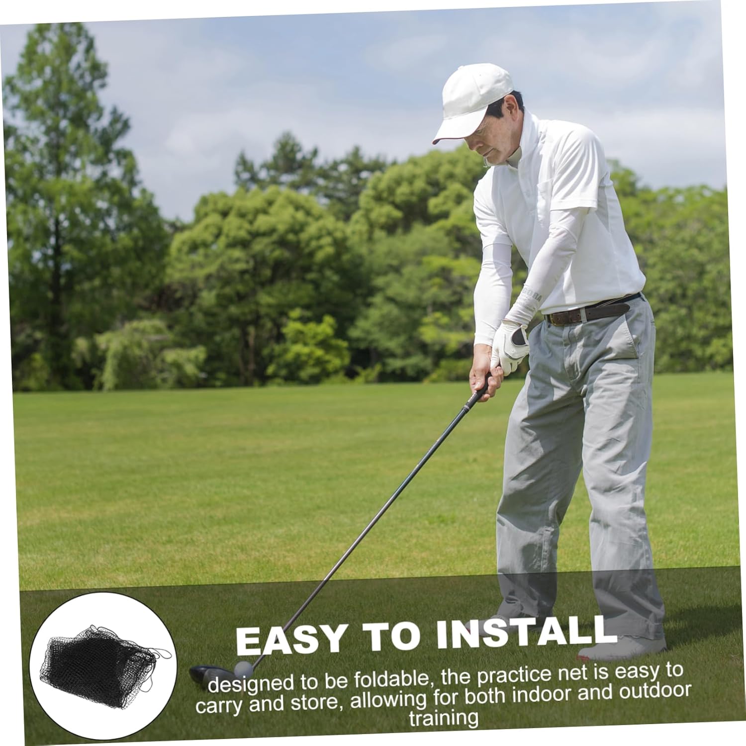 Golf Training Net Heavy Duty Foldable Multi-Sport Hitting Net for Indoor and Outdoor Use for Golf Soccer Baseball and Basketball Practice