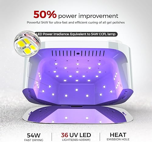 Miniatura 5 de Belle Lámpara de uñas LED UV, luz UV para uñas de gel, lámpara LED de uñas con 4 modos de temporizador, luz de uñas de gel, secadora de uñas de