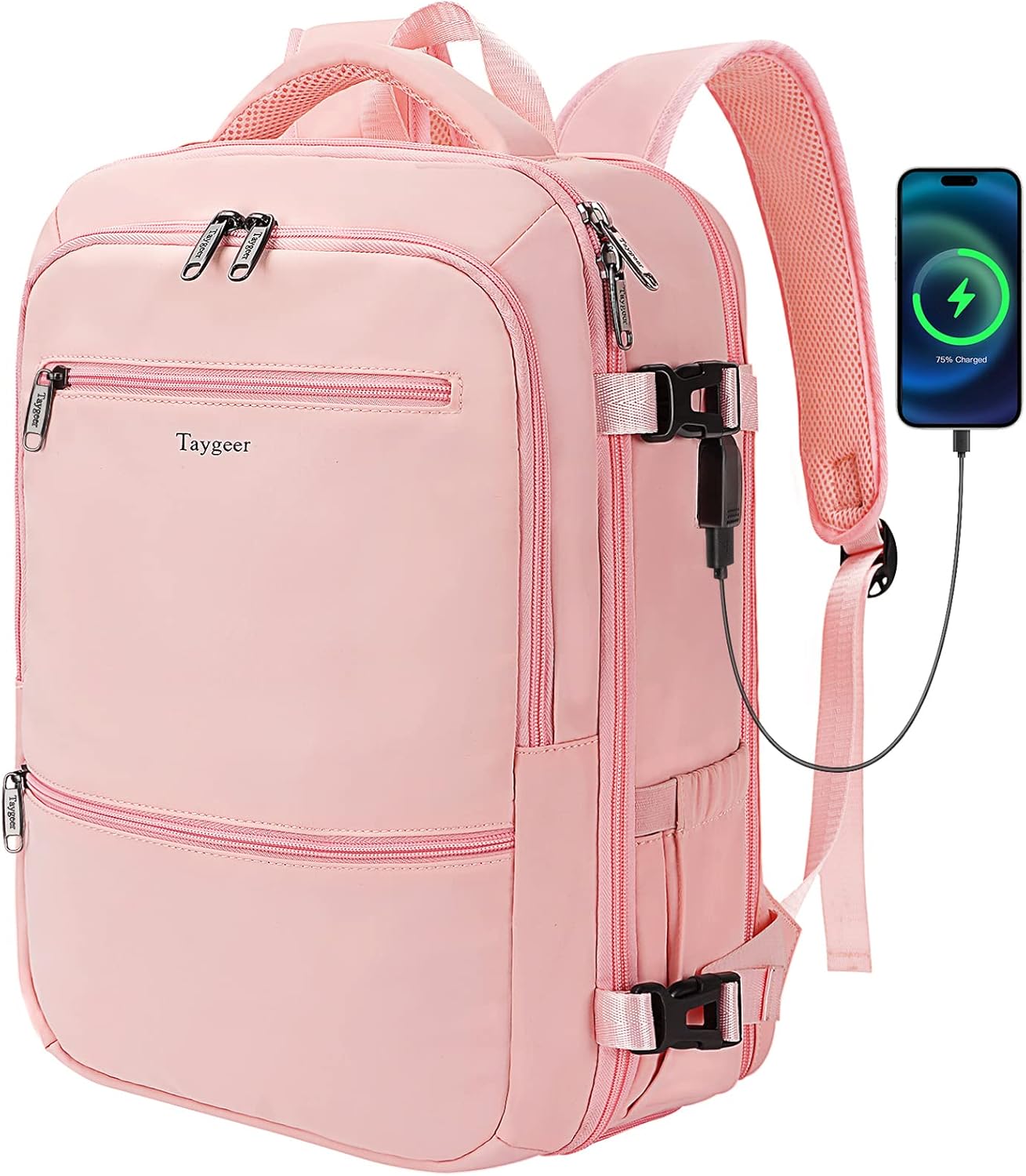 Carry On Backpack for Women, Cute Pink College backpack