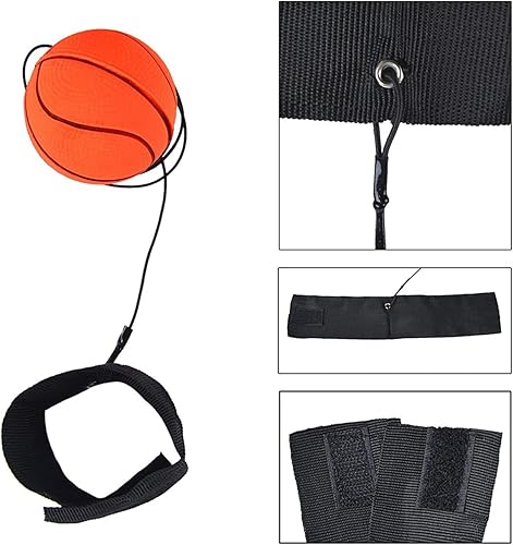 Miniatura 5 de Ellylian Pelota deportiva de goma con correa de muñeca y cuerda, bolas rebotantes, juguete de rebote de muñeca en cuerda elástica, juguete de muñeca