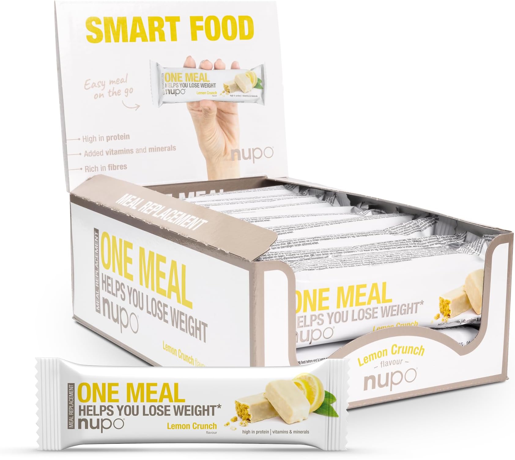 One Meal Bar – Lemon Crunch I Tasty meal replacement bars for a balanced diet plan I Helps you lose weight I High in protein I 24 vitamins and minerals I 15 x 60g