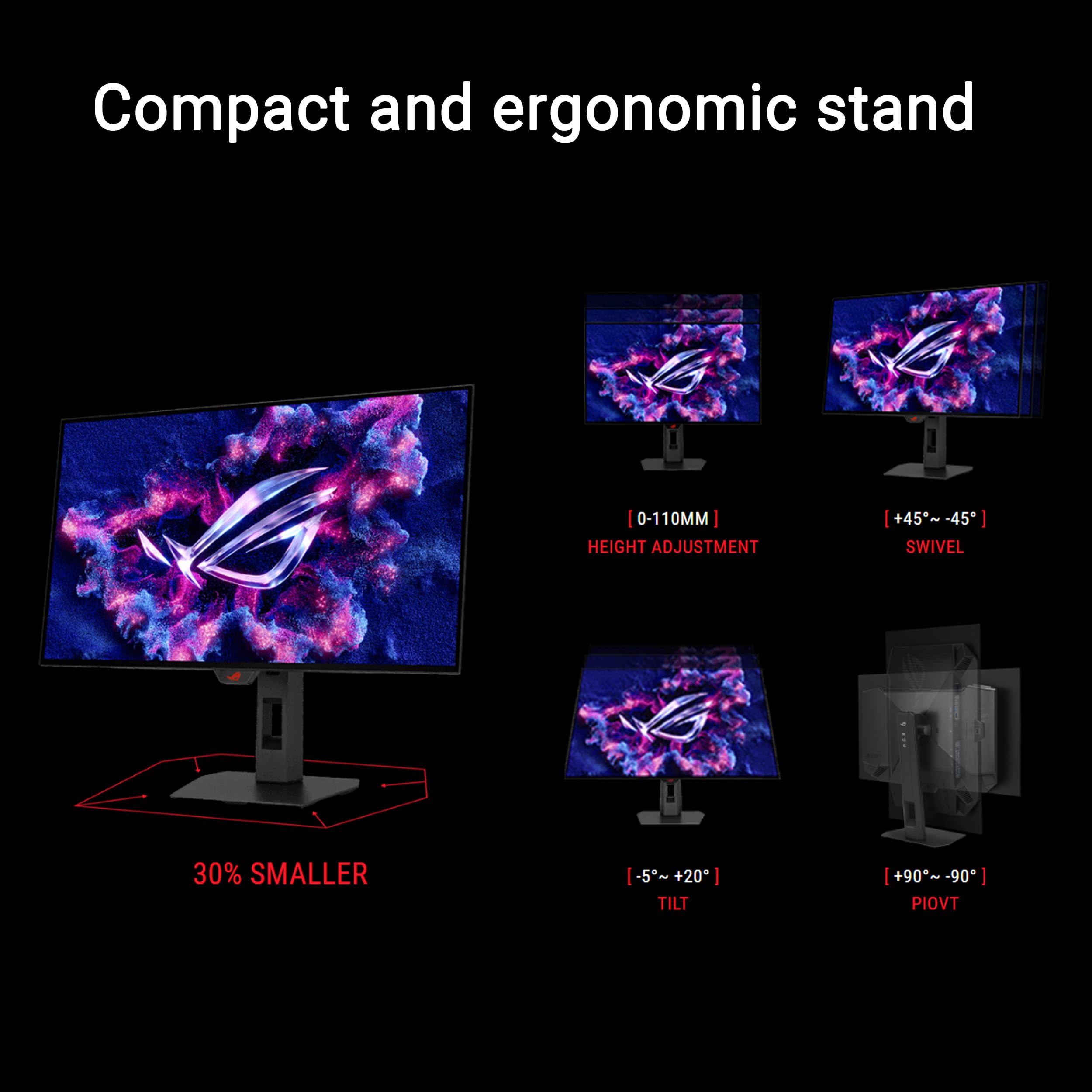 ASUS ROG Strix OLED 27” 1440P Gaming Monitor (XG27AQWMG) ― QHD, TrueBlack Glossy Tandem OLED, 280Hz, 0.03ms, Neo Proximity Sensor, DisplayHDR True Black 500, 99% DCI-P3, DisplayWidget, 3yr Warranty — view 7