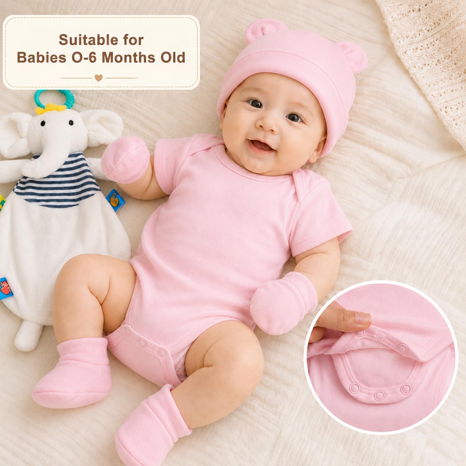 Regalo Neonata Femmina Regali Nascita Bimba 9 in1 Regali Baby Shower | Confezione Regalo Neonato Set Nascita Neonato Regali Gender Reveal Party Tutina Bavaglino Lenzuolo Avvolgente Cappello Guanti