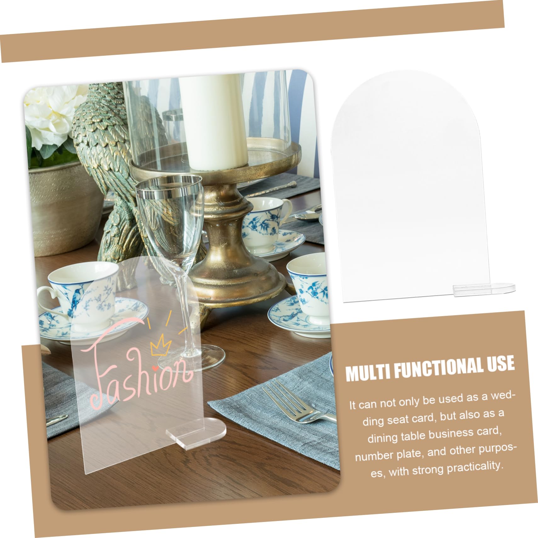 30 Acryl Namenskarten für Hochzeit und Party, Leere Tischschilder | Sockel für Zeremonie und Empfang, Transparentes Design, Praktisches 30 Stück