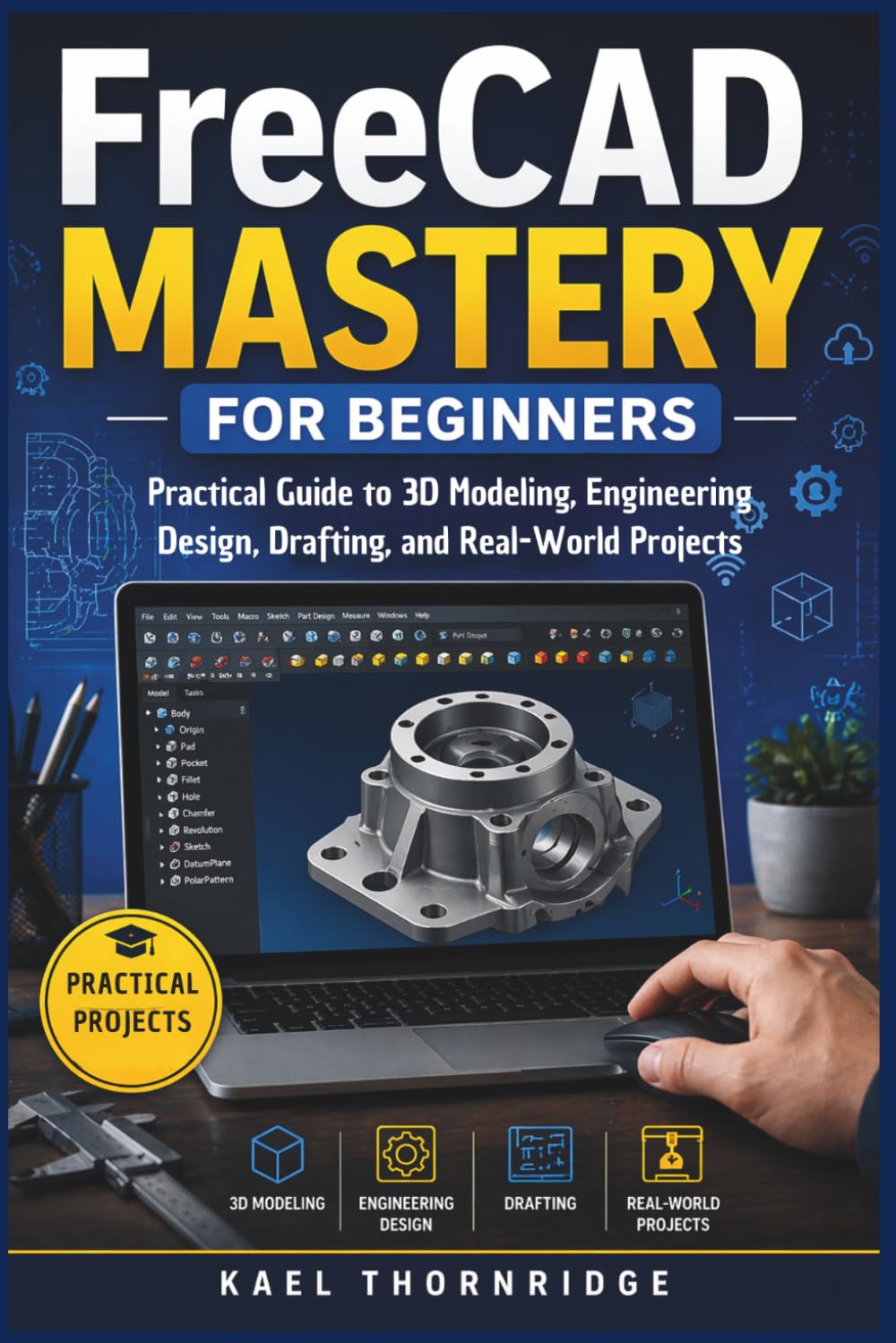 FreeCAD Mastery for Beginners: Practical Guide to 3D Modeling, Engineering Design, Drafting, and Real-World Projects