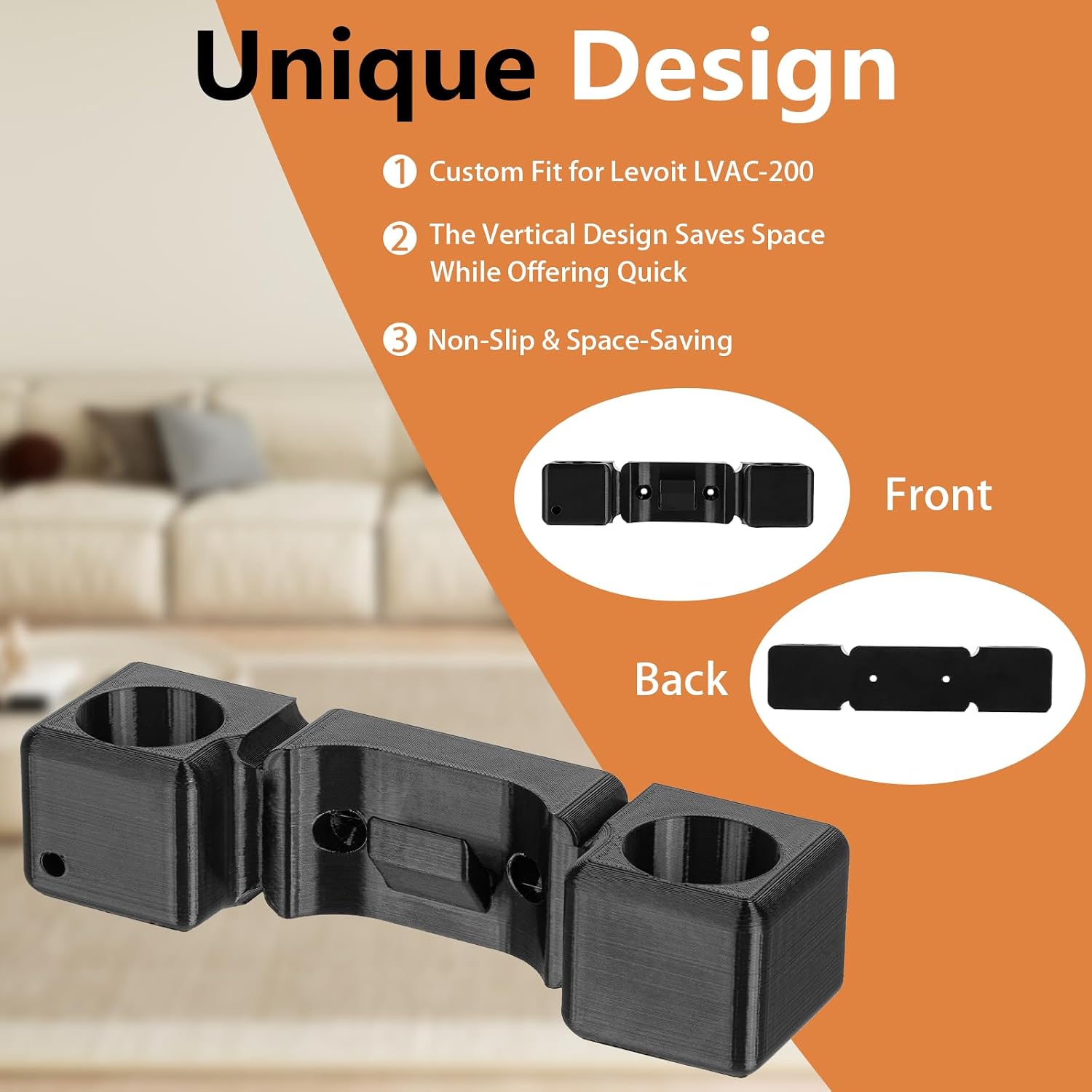 Wall Mount Storage Rack for Levoit LVAC-200 Cordless Vacuum, Holder Organizer with Tool Hangers for Accessories Like Brush & Suction Rod