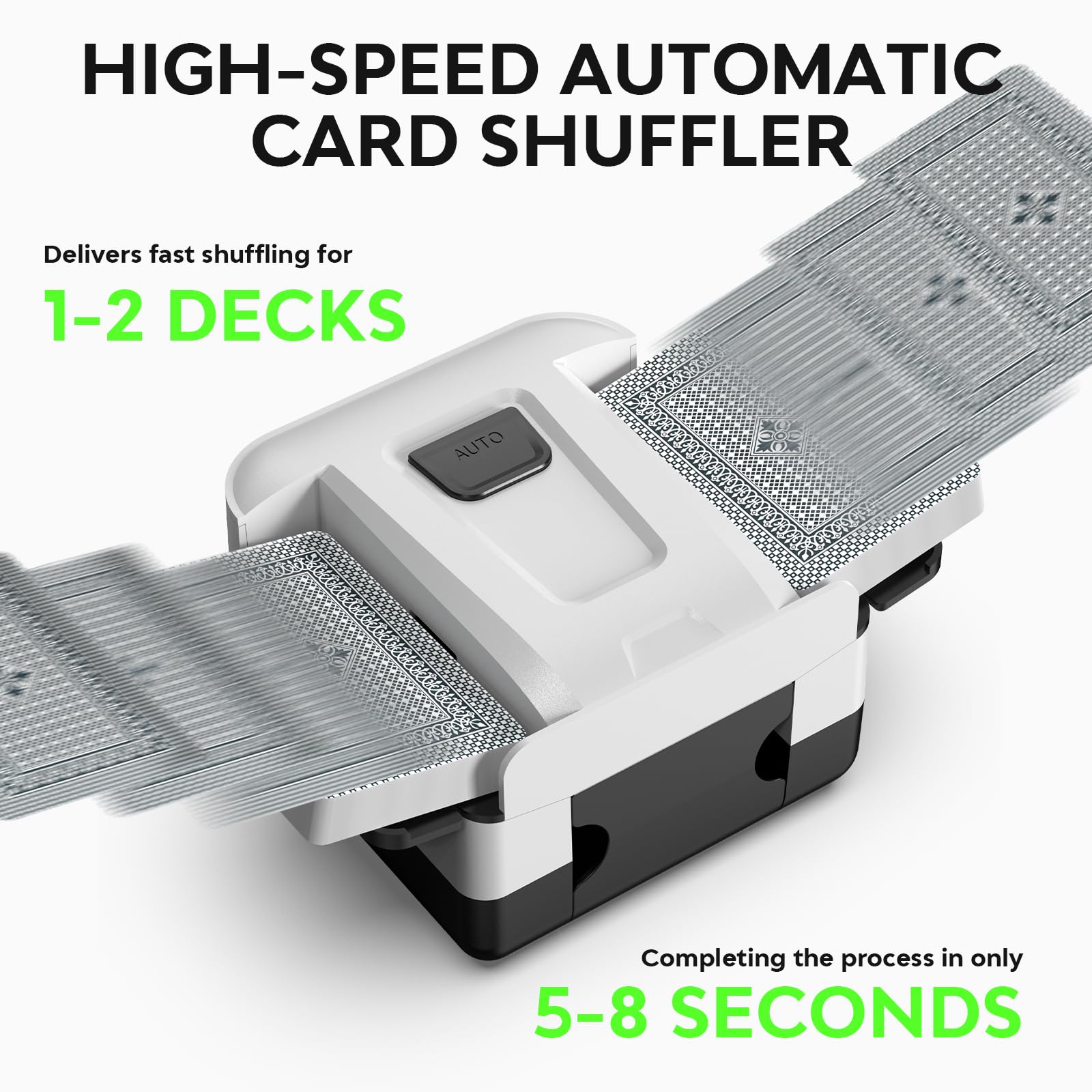 Mélangeur automatique de cartes, mélangeur de cartes rechargeable pour 1 à 2 plateaux, mélangeur portable idéal pour les jeux de cartes, parfait pour les soirées de jeux à la maison, les