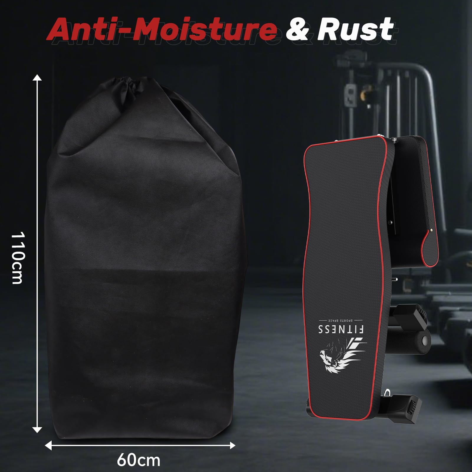 Dskeuzeew Banc de Musculation avec Sac de Protection, Banc Inclinable Réglable avec 8 Angles de Dossier & 4 Angles D'assise,Entraînement Corps Complet à la Maison & au Bureau