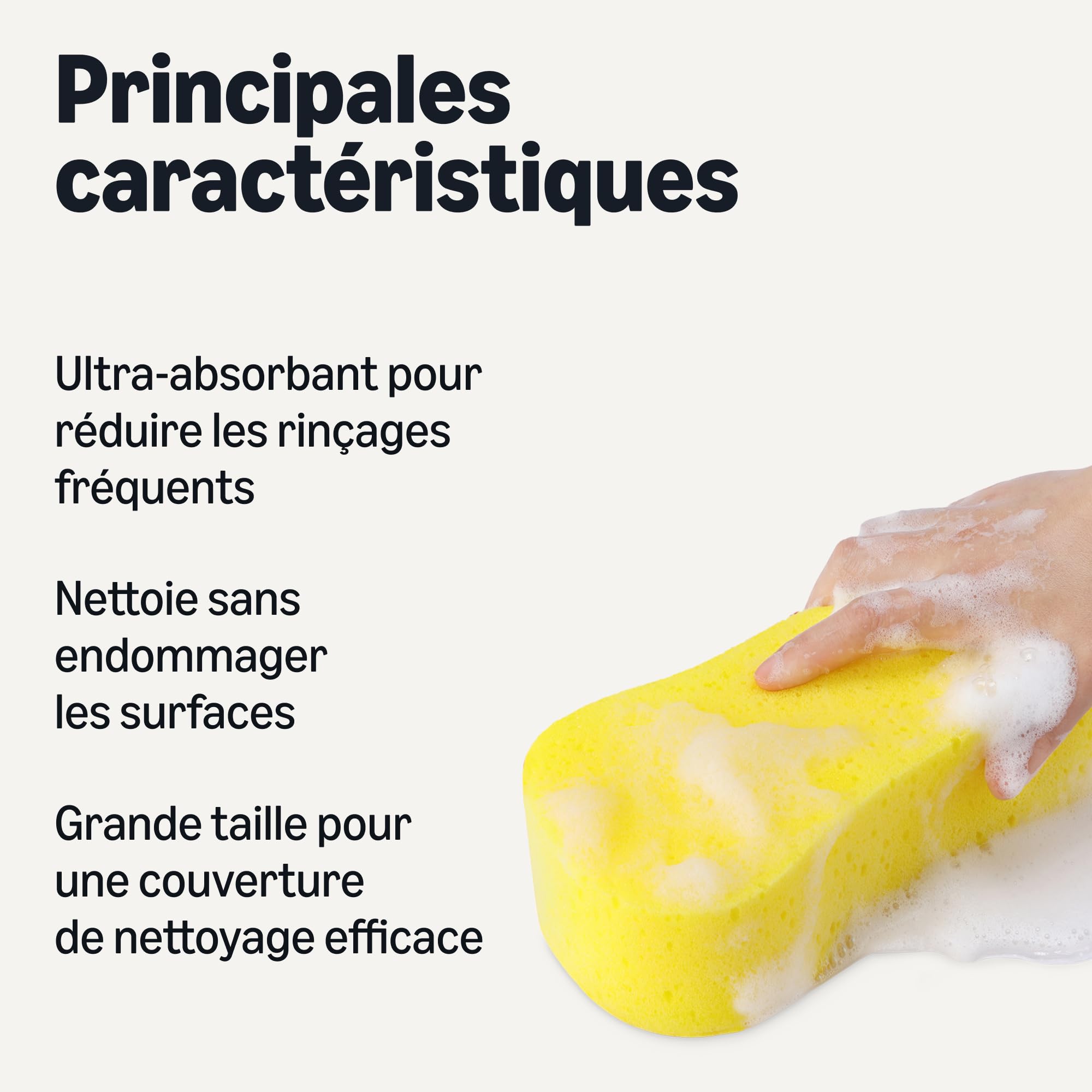 Image secondaire de Lot de 3 éponges Jumbo Amazon Basics pour nettoyage de voiture et fenêtres