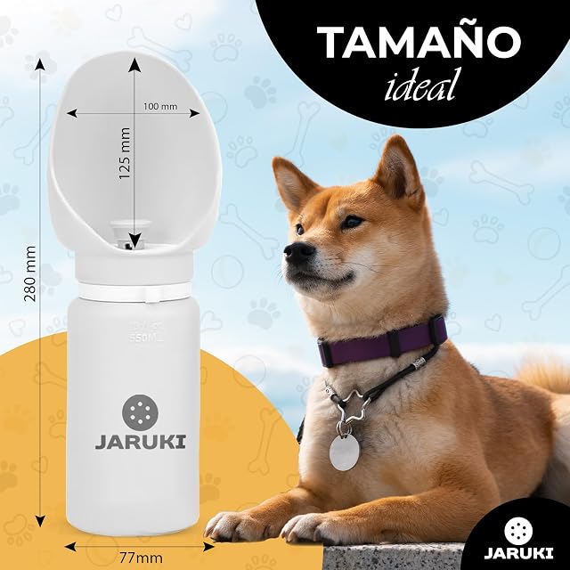 Foto 4 de 7 de JARUKI® Bebedero Portátil Perro Plegable Silicona 550 ml