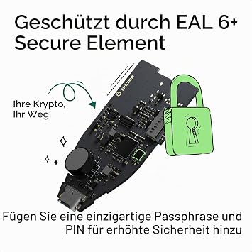 Trezor Safe 5 - Crypto Hardware Wallet with Secure Element and Passphrase Colour Touchscreen Haptic Feedback Bitcoin Security Supports Thousands of Coins (Green Beryl)