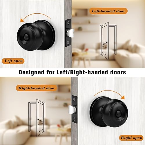 Vista 113 de Probrico - Pomos de puerta color negro mate, paquete de 15 pomos interiores con función de bloqueo de privacidad para dormitorio y baño, pestillo