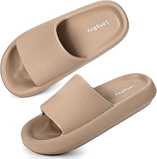 LongBay Cloud Slides for Women and Men, Comfy Pillow Slipper Shower Sandals Shoes with Arch Support for Pool Beach Home In...