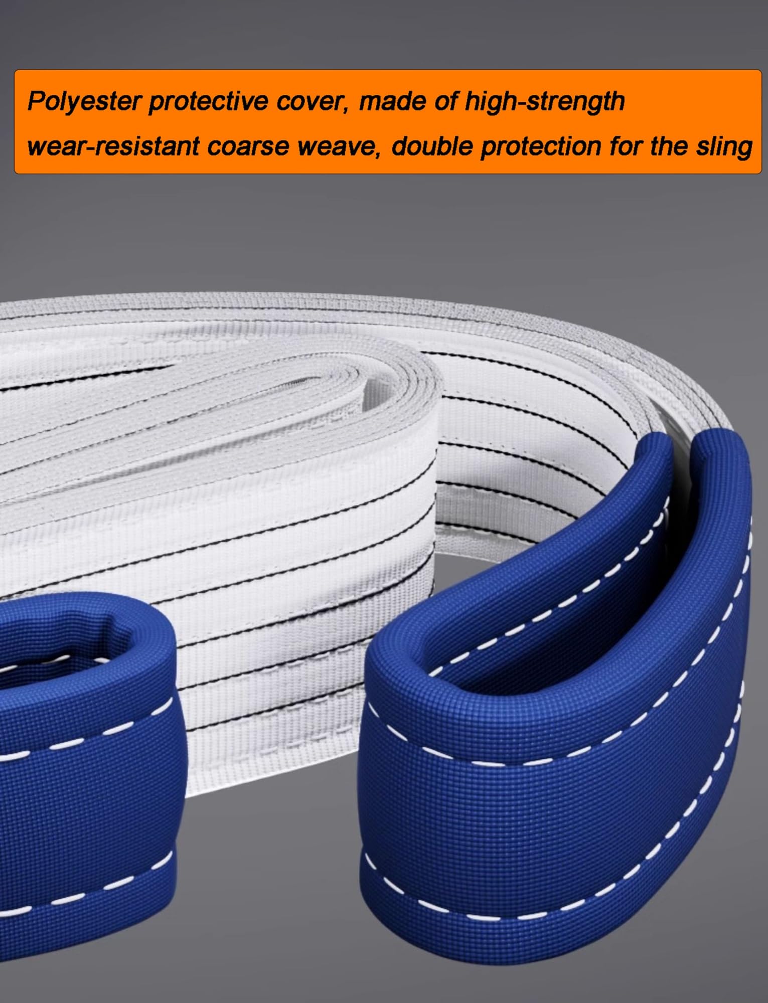 Hebeband – Hochleistungs-Industriegurt | Verstärktes Polyestergewebe für Baumhebearbeiten, Kranarbeiten, Abschleppen und Montagearbeiten,3T-1 Meters/3.3ft