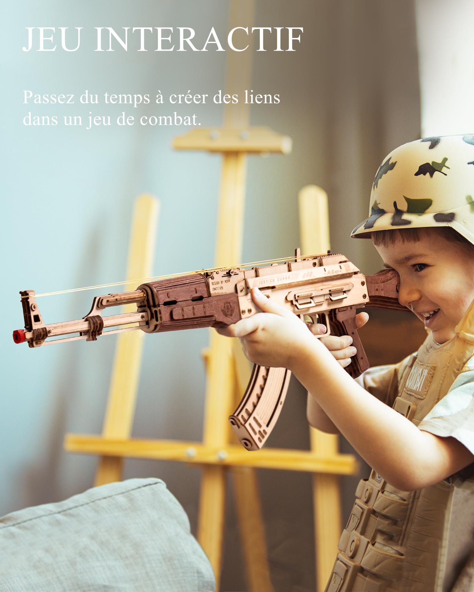 ROKR Puzzle 3D en Bois Maquette en Bois a Construire Jouets avec élastiques, Kits de Modèles Cadeaux pour Adultes, 315 pièces, LQ901