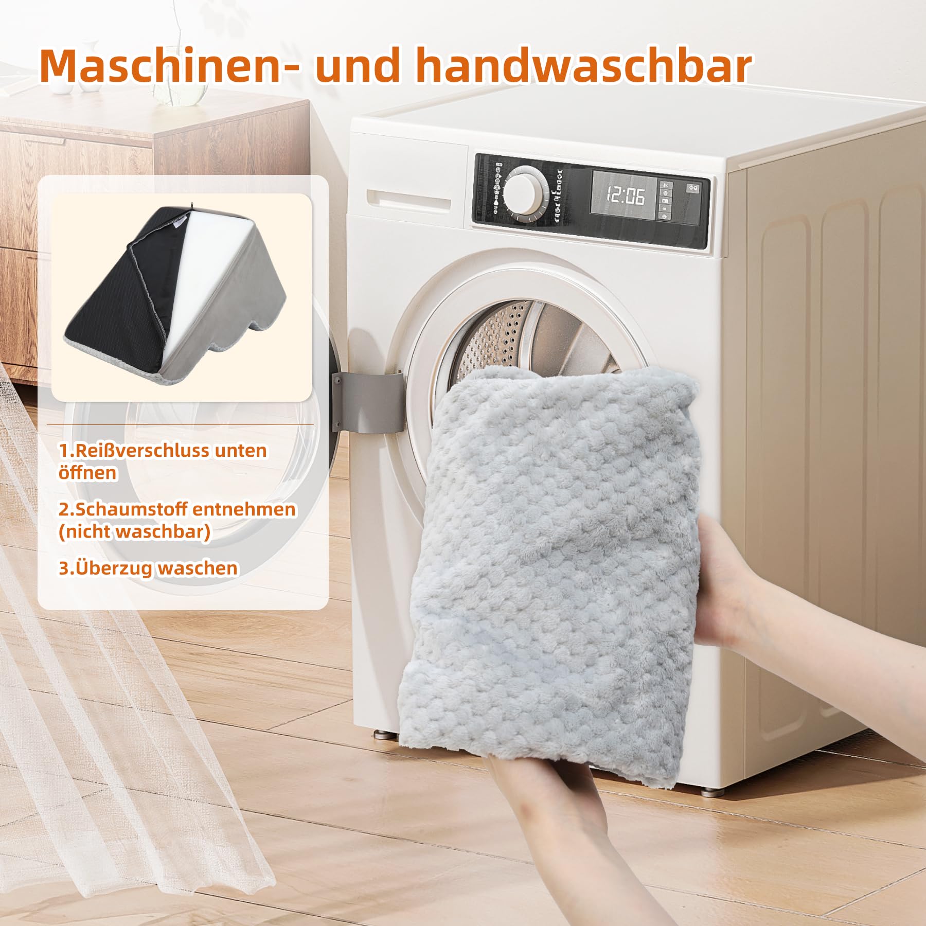 KSIIA Hundetreppe 5 Stufen, 57.5cm Hoch Haustiertreppe Hundetreppe für Kleine Hunde, Katzentreppe Hunderampe mit Waschbar Bezug für Bett, Couch, Sofa und Auto, 40x84x57.5cm, Grau
